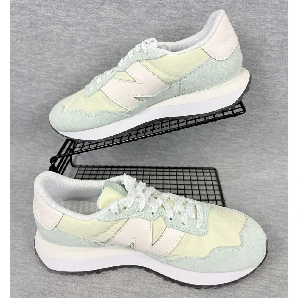 New Balance 237 Womens 9.5 Mint Green Cream Grey White Running Sneakers - Picture 2 of 11